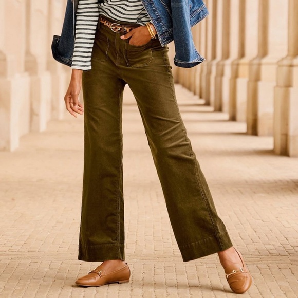 Talbots Pants - Talbots Stretch Corduroy Wide Leg Pants Size 16